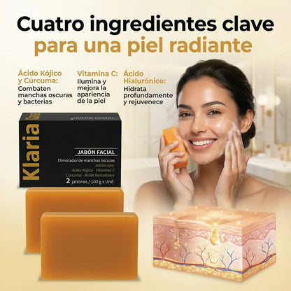 Klaria x2: Jabón Antimanchas con Ácido Kójico